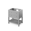 Jeffrey Alexander 30" Grey Astoria Vanity, White Carrara Marble Vanity Top, undermount rectangle bowl VKITAST30GRWCR